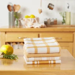 Design Imports Honey Gold Asst Woven Dishtowels Set/5 -Design Imports GUEST b1a800ca 7f5e 42c5 9107 4c056328f80b