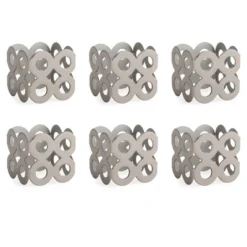 DII Napkin Ring Set, 6 Piece, Silver Square -Design Imports GUEST b209f6cc dba5 4936 b104 64925f90e97f