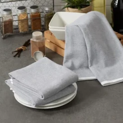 Design Imports Terry Solid Chambray Dishtowel Set 3 Piece, 18X28", Mineral Gray -Design Imports GUEST b2499ef5 e127 458e b643 4b9af7fab2b1