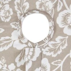 Design Imports Stone Floral Print Outdoor Tablecloth With Zipper 60 Round