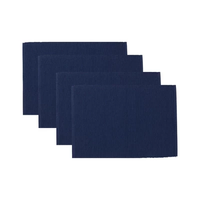 Design Imports Solid Ribbed Placemat Set/4, Dove Gray 3 Design Imports Solid Ribbed Placemat Set/4, Dove Gray - Image 3