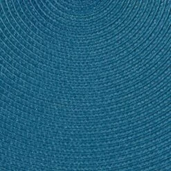 DII Solid Woven Placemat Set 6 Piece, Storm Blue, 15" Dia