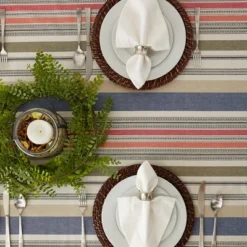 Design Imports Stripe Tablecloth, Warm Stripe, 60X84" -Design Imports GUEST b2f4703d 6c05 41c6 8d56 b6d0fa44eaac
