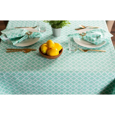 Design Imports Aqua Lattice Tablecloth 60X120 1 Design Imports Aqua Lattice Tablecloth 60X120