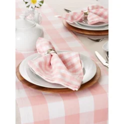 Design Imports Gingham Napkin Set 6 Piece, Pink, 20X20" -Design Imports GUEST b31ff803 c1c6 4a91 b36b 6bc71cc7c51e
