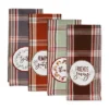 4pk Assorted Gathered Together Embellished Dishtowels - Design Imports: Ultra-Absorbent, Machine Washable