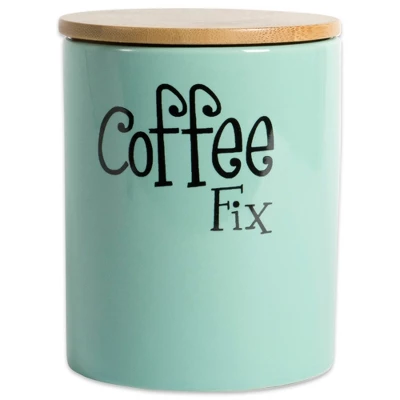 Design Imports Aqua Coffee/Sugar/Tea Ceramic Canister Set/3 3 Design Imports Aqua Coffee/Sugar/Tea Ceramic Canister Set/3 - Image 3