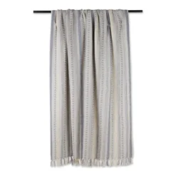 Design Imports Gray Braided Stripe Throw