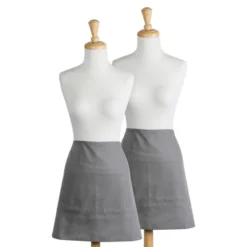 Design Imports Bistro Solid Waist Apron Set/2 Gray -Design Imports GUEST b3b97a36 68a0 4aa5 8734 c6503eb2b409