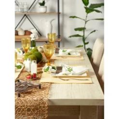 Design Imports Honey Gold Eco-Friendly Chambray Fine Ribbed Placemat Set/6 -Design Imports GUEST b4d5646a c4e5 4374 b064 53e17200fb72