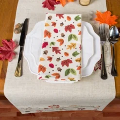 Design Imports Autumn Wheat Table Runner, Beige, 14X108"