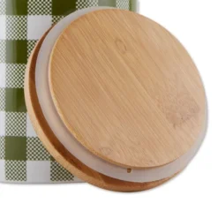 Design Imports Antique Green & White Buffalo Check Ceramic Canister Set/3 -Design Imports GUEST b5a7f1fc 2bdb 4d6c a7d7 4d1dfc57cba1