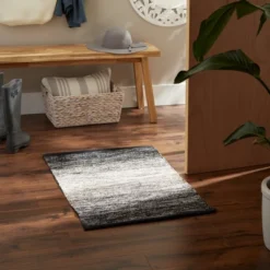 Design Imports Kristin Ombre Stripe Rug - Black - 2 X 3 Ft