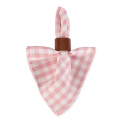 Design Imports Gingham Napkin Set 6 Piece, Pink, 20X20"