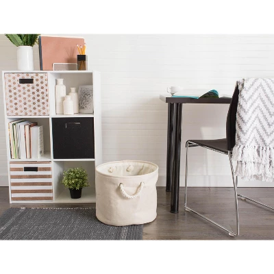 Design Imports Polyester Bin Variegated Cream Rectangle Medium 16X10X12 5 Design Imports Polyester Bin Variegated Cream Rectangle Medium 16X10X12 - Image 5