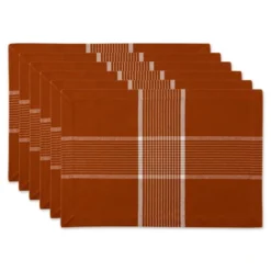 DII Sedona Check Placemat Set 6 Piece, Rust, 13x19" -Design Imports GUEST b6acffdc 02df 4b3c b694 c77a18728b84