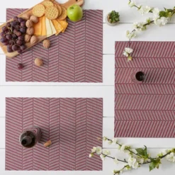 Design Imports Barn Red Textured Twill Weave Placemat Set/6 -Design Imports GUEST b6bd5071 998c 40ef 8a52 a3af906a13aa