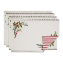 Design Imports Heritage Holiday Sprigs Reversible Embellished Placemat Set/4 -Design Imports GUEST b6c0f934 8d23 47d3 950a 41ff5b1b731f