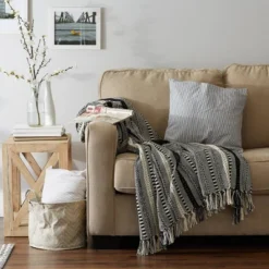 50"x60" Braided Striped Throw Blanket - Design Imports 26 50"x60" Braided Striped Throw Blanket - Design Imports -Design Imports GUEST b7a308e7 6fc3 4fcf 94fc 7ffbc40d7dc4