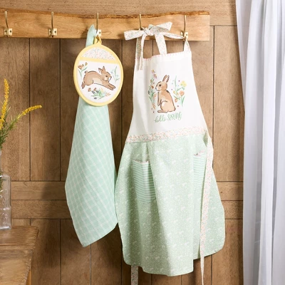 Design Imports Hello Spring Bunny Embellished Apron And Potholder Gift Set Of 2 2 Design Imports Hello Spring Bunny Embellished Apron And Potholder Gift Set Of 2 - Image 2