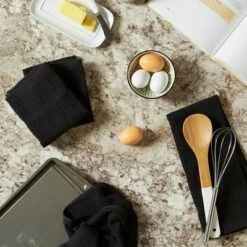 Design Imports Terry Waffle Solid Dishtowel Set 4 Piece, 15X26", Black -Design Imports GUEST b8611b7b e265 467b b2e3 1a4ac258c818