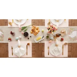 Design Imports Chintz Rose Dobby Dots Rib Placemat Set/6 -Design Imports GUEST b8612922 9486 4a16 bb86 ca923afb1146