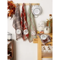 4pk Assorted Gathered Together Embellished Dishtowels - Design Imports: Ultra-Absorbent, Machine Washable -Design Imports GUEST b87b2349 7a4a 4c14 8123 ad1e6152d580