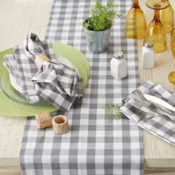Design Imports Gray/White Checkers Napkin Set/6 -Design Imports GUEST b8dc6530 a995 4efb bd74 de8a1d6a0a3e