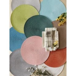 DII Solid Woven Placemat Set 6 Piece, Storm Blue, 15" Dia -Design Imports GUEST b8fb8ab6 1ae2 44d2 8f51 82ecbaef69a9 1