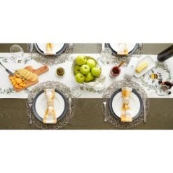 DII Woven Paper Placemat Set 6 Piece, Gray, 15" Dia -Design Imports GUEST b9563aea ba60 4191 9760 4e7ebfbdd08f