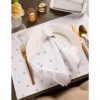 Design Imports Metallic Silver/White Reversible Polka Dot Placemat Set/4