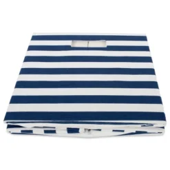 Polyester Cube Stripe Nautical Blue Square 11x11x11 -Design Imports GUEST b9c06254 dad5 4dc8 9579 ec71d47d054c