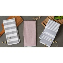 Design Imports French Blue French Terry Variegated Stripe Dishtowel Set/3 -Design Imports GUEST b9d88e24 2bab 418d b787 815d43a5b0a1