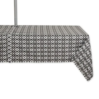 Design Imports Black Ikat Outdoor Tablecloth With Zipper 60X84 10 Design Imports Black Ikat Outdoor Tablecloth With Zipper 60X84 - Image 10