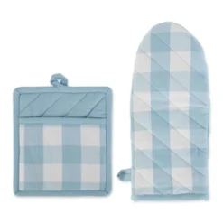 Design Imports Buffalo Check Oven Mitt & Potholder Kitchen Set 2 Piece, Light Blue, Om 13X6", Ph 9X8" 13 Design Imports Buffalo Check Oven Mitt & Potholder Kitchen Set 2 Piece, Light Blue, Om 13X6", Ph 9X8" -Design Imports GUEST bacaf059 f480 4a7e a0e1 55cc208fa82c