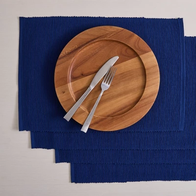 Design Imports Solid Ribbed Placemat Set/4, Dove Gray 1 Design Imports Solid Ribbed Placemat Set/4, Dove Gray