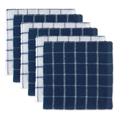 Design Imports Windowpane Terry Dishcloth Set 6 Piece, 12X12", Nautical Blue 8 Design Imports Windowpane Terry Dishcloth Set 6 Piece, 12X12", Nautical Blue - Image 8