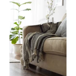 50"x60" Braided Striped Throw Blanket - Design Imports 30 50"x60" Braided Striped Throw Blanket - Design Imports -Design Imports GUEST bb7e2c61 c86f 4ed7 8975 13923f211b08