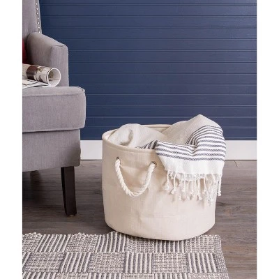 Design Imports Polyester Bin Variegated Cream Rectangle Medium 16X10X12 6 Design Imports Polyester Bin Variegated Cream Rectangle Medium 16X10X12 - Image 6