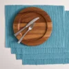 Design Imports Solid Ribbed Placemat Set/4, Blueberry