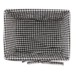 Design Imports Set Of 2 M Antique White Chicken Wire Gingham Check Liner Baskets Black/White