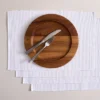 Design Imports Solid Ribbed Placemat Set/4, White