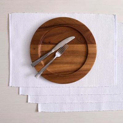 Design Imports Solid Ribbed Placemat Set/4, White 1 Design Imports Solid Ribbed Placemat Set/4, White