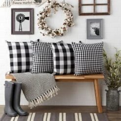 4pk 18"x18" Gingham Buffalo Check Assorted Square Throw Pillow Covers Black/White - Design Imports 11 4pk 18"x18" Gingham Buffalo Check Assorted Square Throw Pillow Covers Black/White - Design Imports -Design Imports GUEST bcda7ab3 bf8b 4a9f abbe 0ae26e347e55