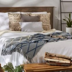 50"x60" Diamond Throw Blanket Denim Blue - Design Imports -Design Imports GUEST bd156818 4f04 470d 83ac ce351b3d2520