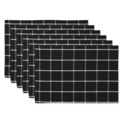 DII Check Placemat Set 6 Piece, Black Check, 13x19" 15 DII Check Placemat Set 6 Piece, Black Check, 13x19" -Design Imports GUEST bd425cc0 5655 48ac a964 fd03ccaa182c