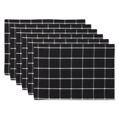 DII Check Placemat Set 6 Piece, Black Check, 13x19" 8 DII Check Placemat Set 6 Piece, Black Check, 13x19" - Image 8