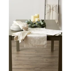 DII Polyester Velvet Placemat Set 4 Piece, Cream, 13x19" -Design Imports GUEST bd7d37d2 dff0 4e0e 9c4f 1f83d0a731a3