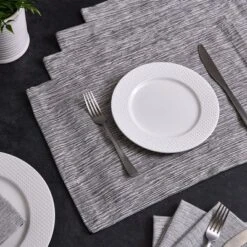 Design Imports Space Dyed Placemat Set/4, Graphite -Design Imports GUEST bd95c939 1b33 4a13 a9e8 0bcb2acec267