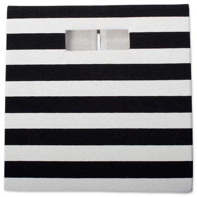 Polyester Cube Stripe Black Square 13x13x13 4 Polyester Cube Stripe Black Square 13x13x13 - Image 4